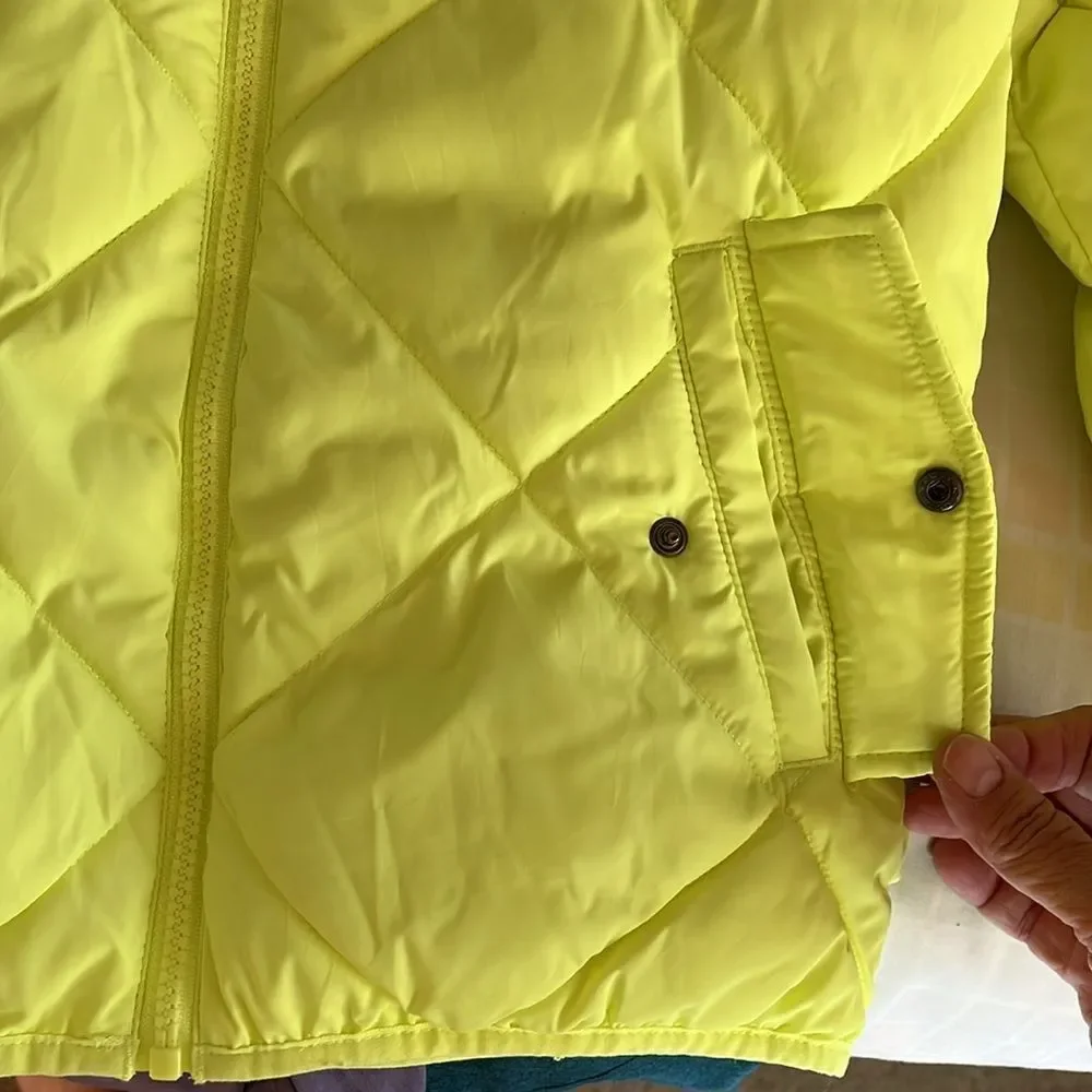 Cat & Jack Girls Puffer Jacket Size L GUC Bright yellow
